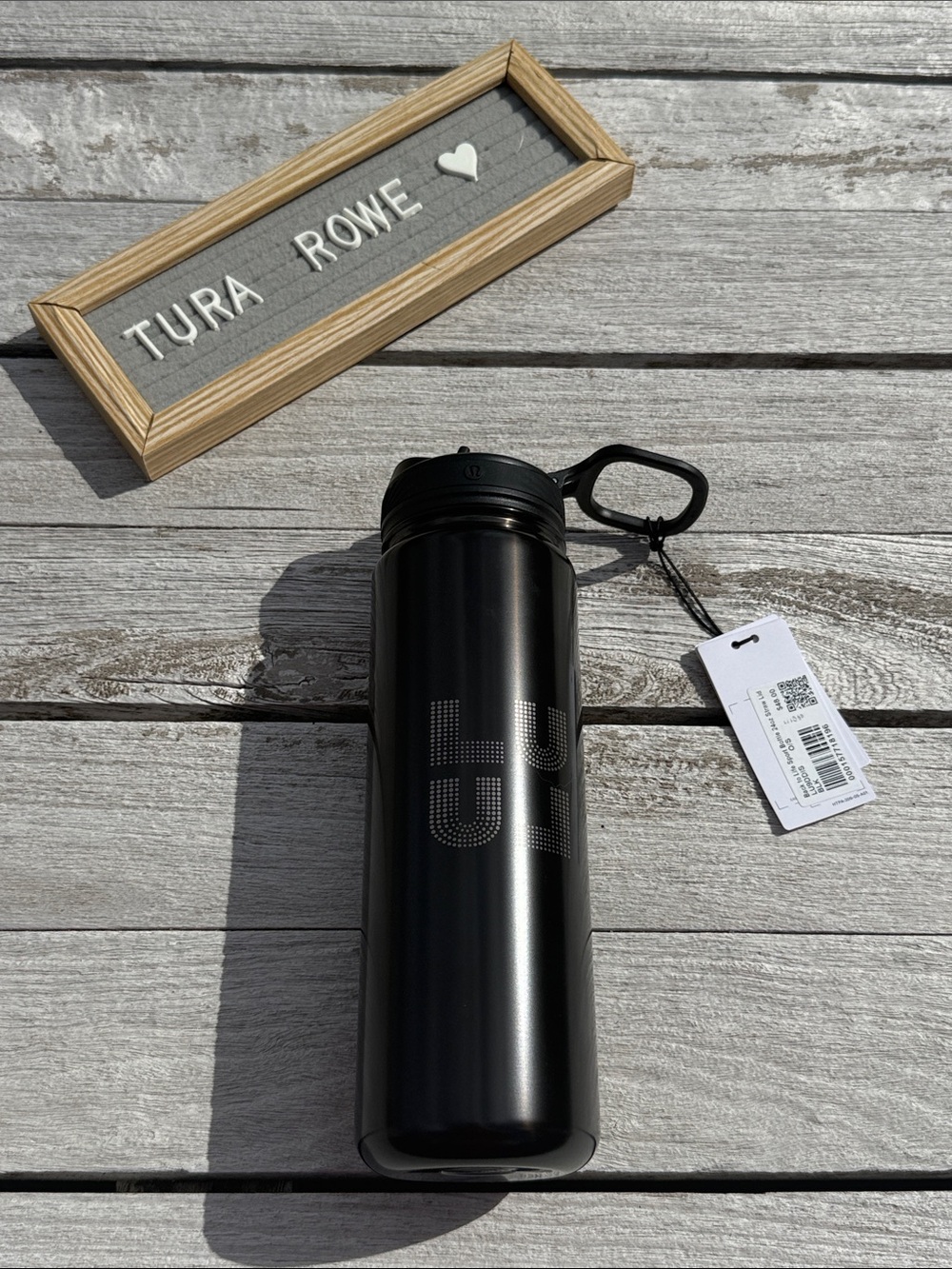 Lululemon Back to Life Sport Bottle 24oz Straw Lid Black NWT